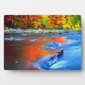 秋の色を反映したスウィフト川 フォトプラーク (正面)