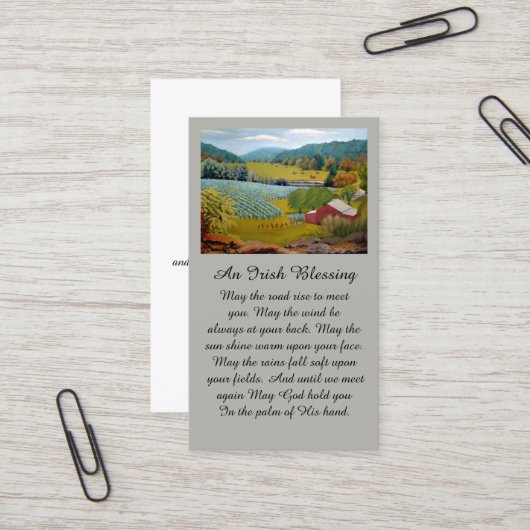 秋の色アットヴィネヤード悔やみや弔慰メモリアルカード 名刺 (正面/裏面インサイチュ)