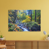 秋の色アロンスタベリークリーク滝2 キャンバスプリント (インサイチュ (リビング))