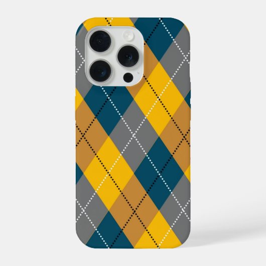 秋の色アーガイル幾何格子模様 iPhoneケース (裏面)