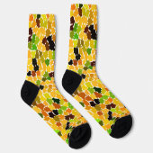 秋の色オレンジレッドイエローアップルグリーンブラウン ソックス (右)