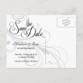 秋の色シンプルの保存日付 案内ポストカード (裏面)