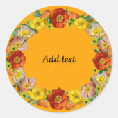 秋の色テンプレート ラウンドシール (正面)