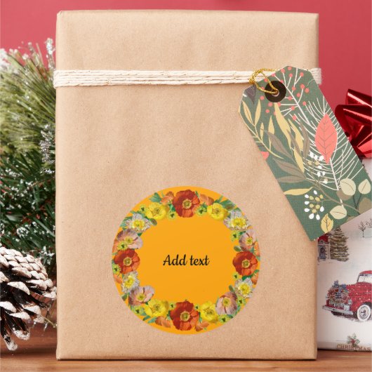 秋の色テンプレート ラウンドシール (クリスマス)