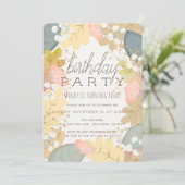 秋の色フローラ葉誕生日招待状 シーズンカード (スタンド正面)