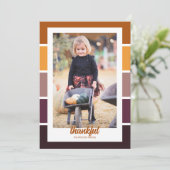 秋の色ブロック感謝の写真感謝祭 招待状 (スタンド正面)