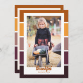 秋の色ブロック感謝の写真感謝祭 招待状 (正面/裏面)