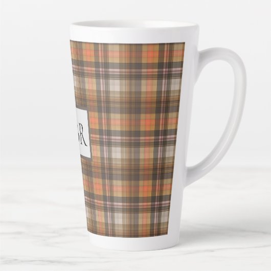 秋の色プレイド追加モノグラム カフェラテマグ (右)