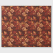 秋の色メープルオーク葉材 ラッピングペーパー (フラット)