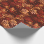 秋の色メープルオーク葉材 ラッピングペーパー (角)