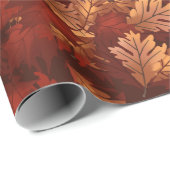 秋の色メープルオーク葉材 ラッピングペーパー (ロールコーナー)
