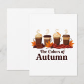 秋の色合いが楽しめるパンプキンスパイスコーヒー 招待状 (正面/裏面)