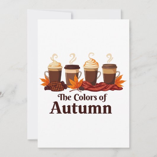 秋の色合いが楽しめるパンプキンスパイスコーヒー 招待状 (正面)