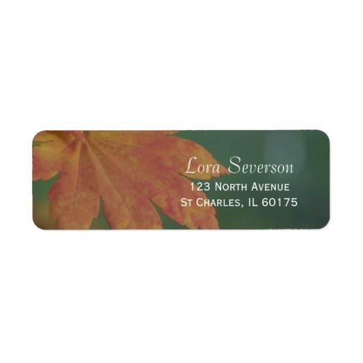 秋の色差出人住所 ラベル (正面)