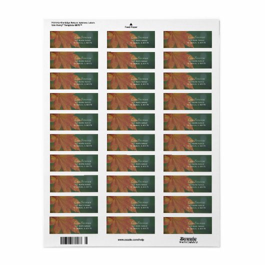 秋の色差出人住所 ラベル (フルシート)