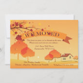 秋の色彩にあふれた感動的な発表 招待状 (正面)