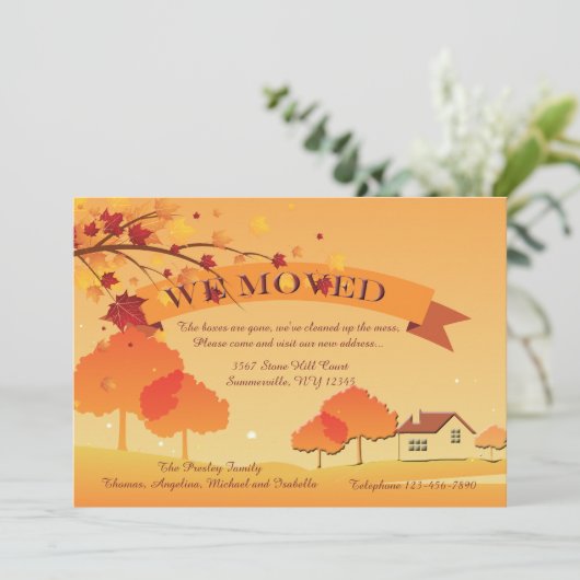 秋の色彩にあふれた感動的な発表 招待状 (スタンド正面)