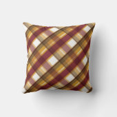 秋の色彩のチェック柄パターン クッション (裏面)