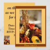 秋の色彩の花 - 招待状 (正面/裏面)