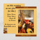 秋の色彩の花 - RSVP カード (正面/裏面)