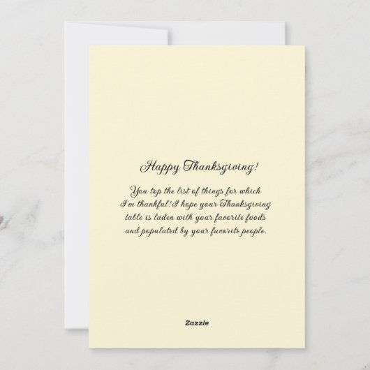 秋の色彩をカスタマイズした感謝祭のフラットホリデーカード シーズンカード (裏面)