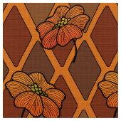 秋の色彩ハーレキンとケシ ファブリック (クローズアップ)