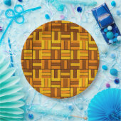 秋の色彩陶磁器調タイル模様 ペーパープレート (パーティー)