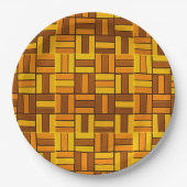 秋の色彩陶磁器調タイル模様 ペーパープレート (正面)