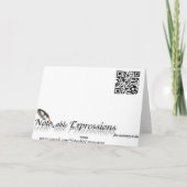 秋の色彩：エクリュ地にバーガンディと赤い枝 サンキューカード (裏面)