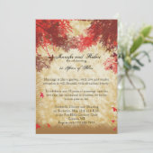秋の色彩：バーガンディと赤い枝の記念日 招待状 (スタンド正面)