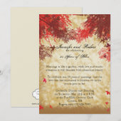 秋の色彩：バーガンディと赤い枝の記念日 招待状 (正面/裏面)