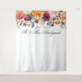 秋の色彩 フラワーの結婚式写真用背景 タペストリー (正面)