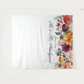 秋の色彩 フラワーリング ウェディング フォト 背景 タペストリー (正面(横))