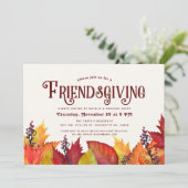 秋の色彩 | フレンドギビング ディナー パーティー 招待状 (スタンド正面)