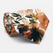 秋の色彩 ブラウン 花 ローズ フラワーネクタイ ネクタイ (ロール)