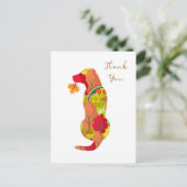 秋の色彩 ラブラドール シルエット ありがとう ポストカード (スタンド正面)