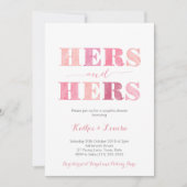 秋の色彩 レズビアン ゲイ 女性カップル シャワー 招待状 (正面)