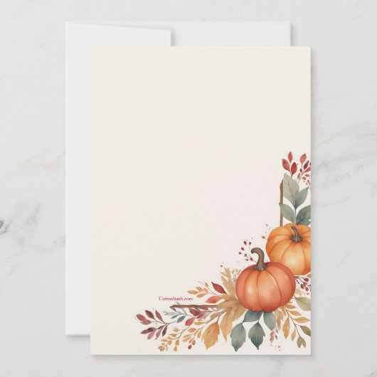 秋の色彩 招待状 (裏面)