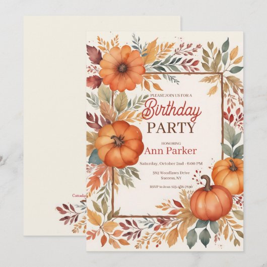 秋の色彩 招待状 (正面/裏面)