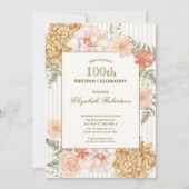 秋の色彩 花 100歳の誕生日招待状 招待状 (正面)