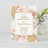 秋の色彩 花 100歳の誕生日招待状 招待状 (スタンド正面)