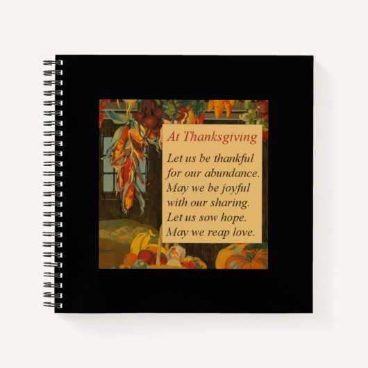 秋の色感謝詩スパイラルノート ノートブック (正面)