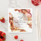 秋の色抽象芸術水彩インク スタンダードランチョンナプキン (インサイチュ)