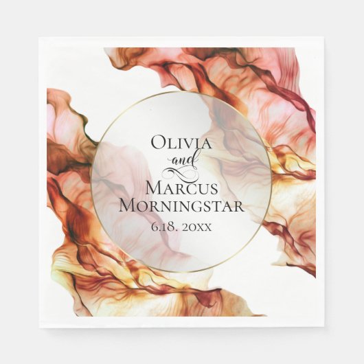 秋の色抽象芸術水彩インク スタンダードランチョンナプキン (正面)