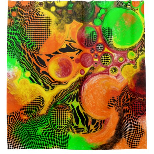 秋の色抽象芸術注絵画ぐ浴室 シャワーカーテン (正面)