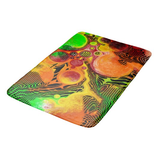 秋の色抽象芸術注絵画ぐ浴室 バスマット (アングル)