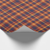 秋の色相の秋の格子縞パターン ラッピングペーパー (角)
