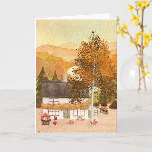 秋の色空白の カード (黄色い花)