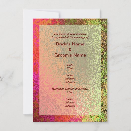 秋の色結婚色 招待状 (正面)