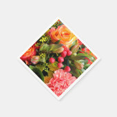 秋の色花の花束 スタンダードカクテルナプキン (角)